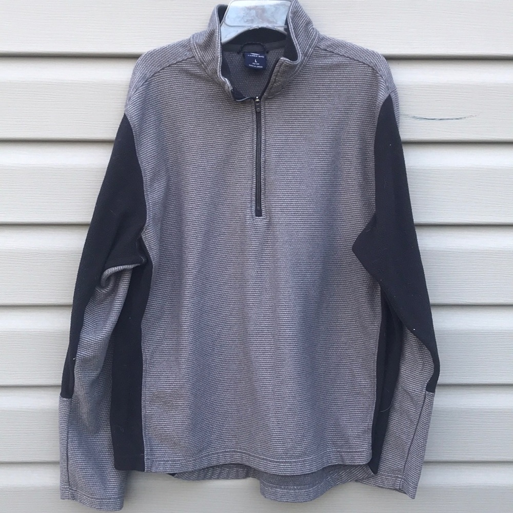 Lands' End Gray Fleece Quarter Zip Pullover